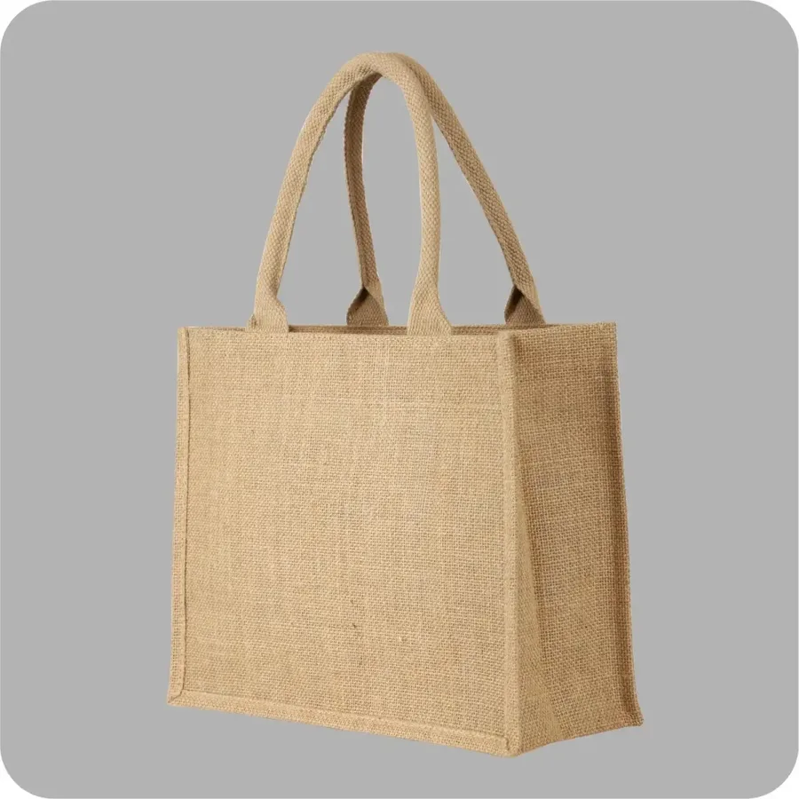 Jute bag with a cotton front panel for printing